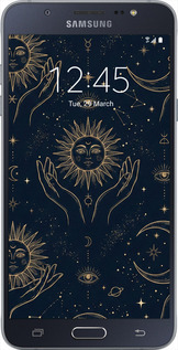 Силиконовый чехол Celestial Harmony: Sun & Moon Gold Mystic Pattern для Samsung Galaxy J7 (2016) J710F - 6778u-263 изображение 