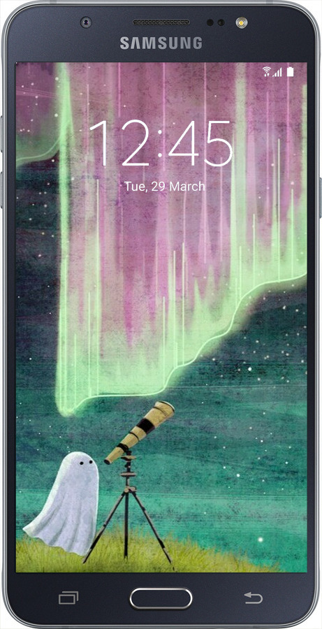 Силиконовый чехол Привидение и звезды для Samsung Galaxy J7 (2016) J710F - 6443u-263 изображение 