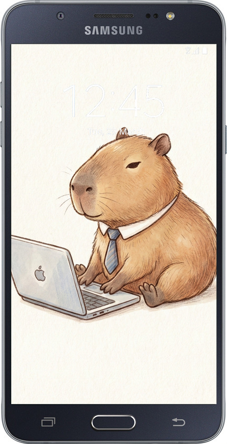 Силиконовый чехол Funny Capybara CEO Working для Samsung Galaxy J7 (2016) J710F - 6777u-263 изображение 