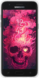 Силикон с усиленными углами чехол Череп арт для Samsung Galaxy J7 2018 - 6385sp-1502 изображение 