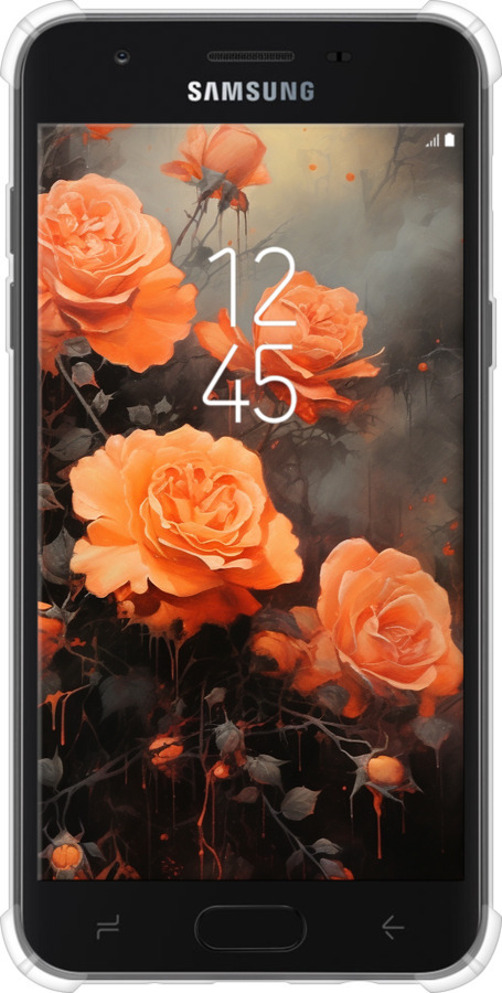 Силикон с усиленными углами чехол Оранжевые розы для Samsung Galaxy J7 2018 - 5944sp-1502 изображение 