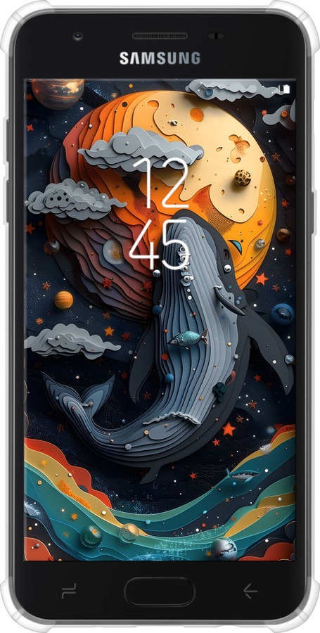 Силикон с усиленными углами чехол Кит в космосе для Samsung Galaxy J7 2018 - 6328sp-1502 изображение 