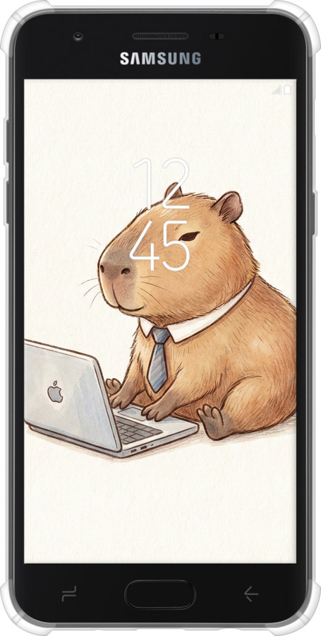 Силикон с усиленными углами чехол Funny Capybara CEO Working для Samsung Galaxy J7 2018 - 6777sp-1502 изображение 
