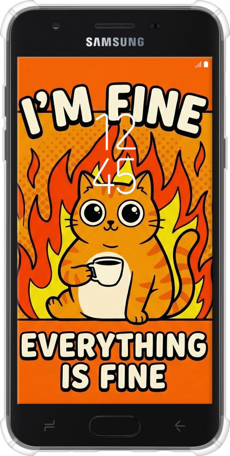 Силикон с усиленными углами чехол Funny Cat для Samsung Galaxy J7 2018 - 6786sp-1502 изображение 