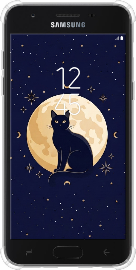 Силіконовий протиударний с посиленими кутами чехол Cute Cat Celestial/Witchy для Samsung Galaxy J7 2018 - 6787sp-1502 изображение 
