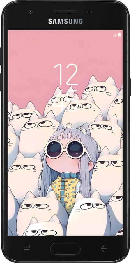 Силіконовий чехол Малышка с котами для Samsung Galaxy J7 2018 - 6295u-1502 изображение 