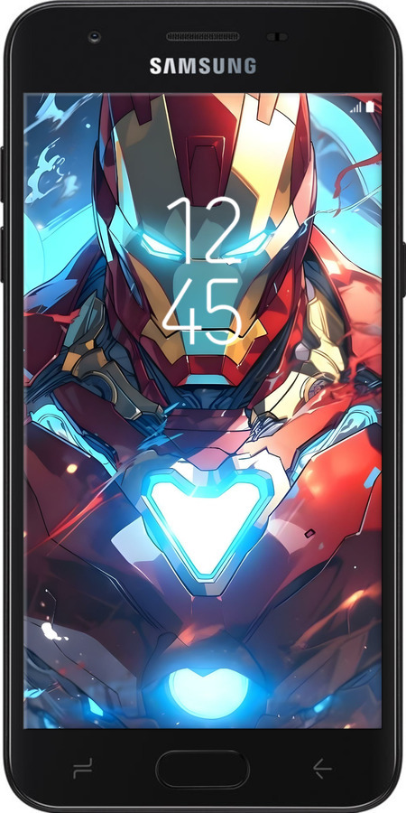 Силиконовый чехол Железный человек для Samsung Galaxy J7 2018 - 6372u-1502 изображение 