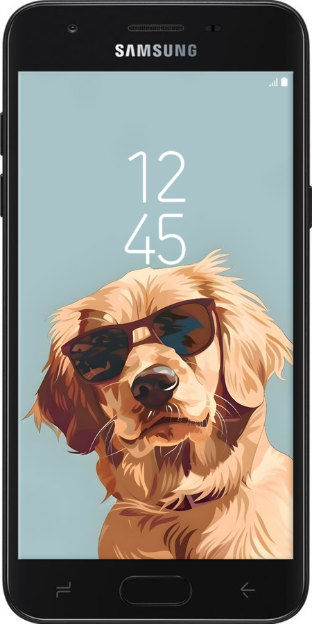 Силіконовий чехол Пес в очках для Samsung Galaxy J7 2018 - 6381u-1502 изображение 