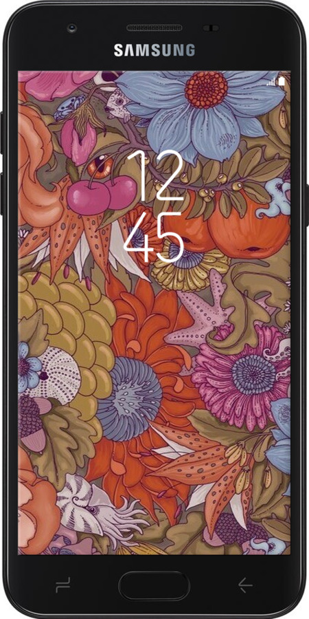 Силиконовый чехол Абстрактные цветы для Samsung Galaxy J7 2018 - 6526u-1502 изображение 
