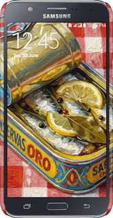 3D пластиковий матовий чехол Vintage Sardine Tin Phone для Samsung Galaxy J7 J700H - 6772m-101 изображение 