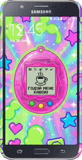 3D пластиковый глянцевый чехол Y2K Aesthetic Retro Pet: Годуй мене кавою для Samsung Galaxy J7 J700H - 6784c-101 изображение 