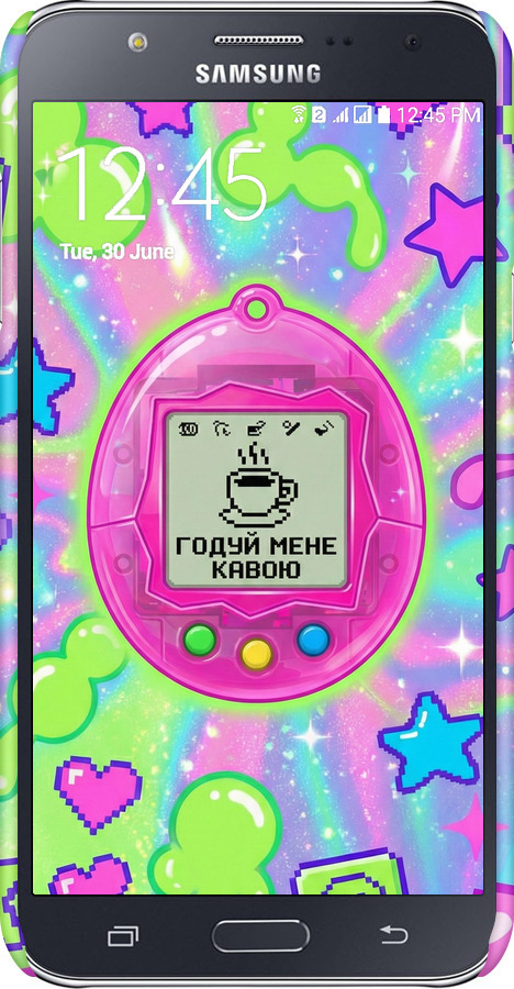 3D пластиковый глянцевый чехол Y2K Aesthetic Retro Pet: Годуй мене кавою для Samsung Galaxy J7 J700H - 6784c-101 изображение 