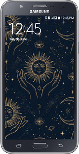 2D пластиковый чехол Celestial Harmony: Sun & Moon Gold Mystic Pattern для Samsung Galaxy J7 J700H - 6778t-101 изображение 