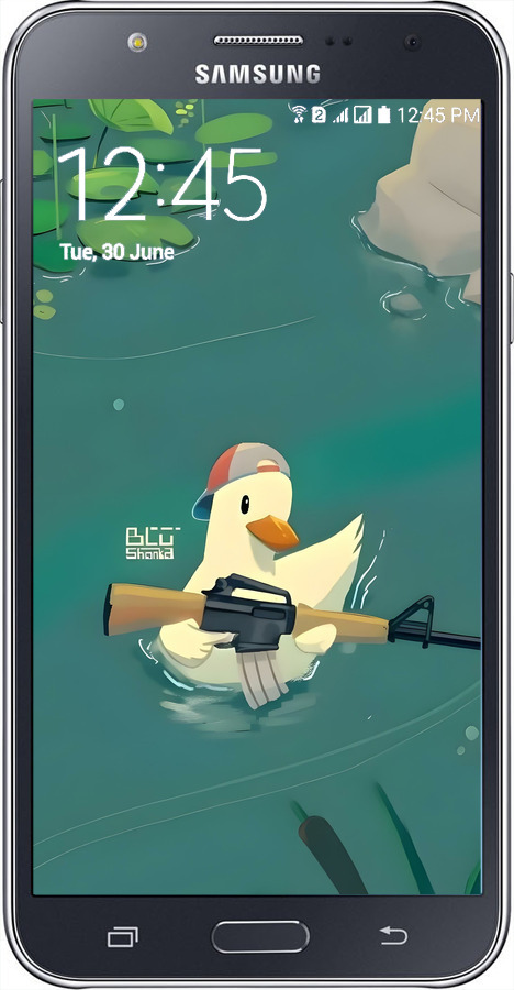 2D пластиковий чехол Каченя з автоматом для Samsung Galaxy J7 J700H - 6356t-101 изображение 