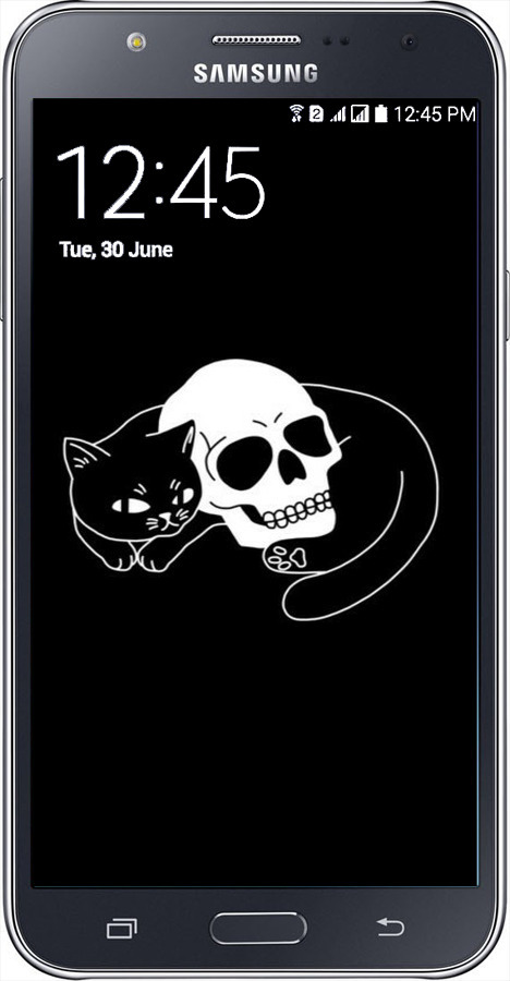 2D пластиковый чехол С изображением кота и черепа для Samsung Galaxy J7 J700H - 6491t-101 изображение 