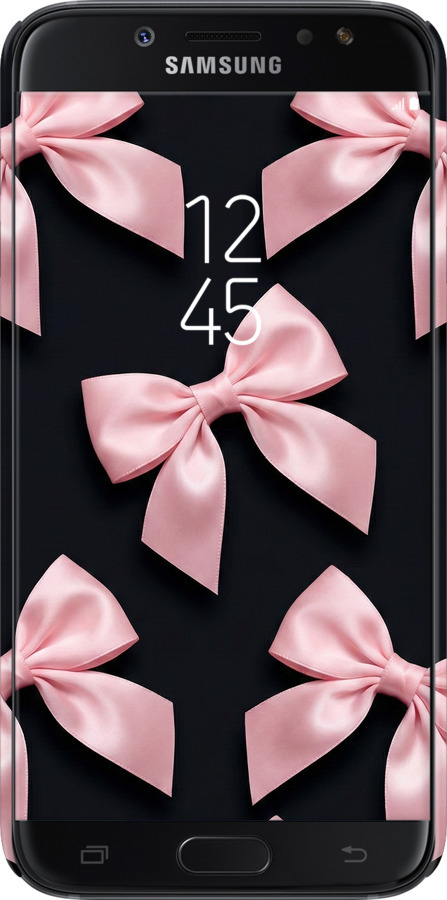 3D пластиковый матовый чехол Coquette Ribbons Dark Coquette для Samsung Galaxy J7 J730 (2017) - 6767m-786 изображение 