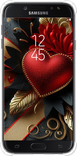 Силикон с усиленными углами чехол Сердечки v2 для Samsung Galaxy J7 J730 (2017) - 5832sp-786 изображение 