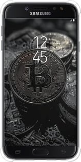 Силикон с усиленными углами чехол Black Bitcoin для Samsung Galaxy J7 J730 (2017) - 6090sp-786 изображение 