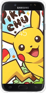Силикон с усиленными углами чехол Пикачу 2 для Samsung Galaxy J7 J730 (2017) - 6391sp-786 изображение 