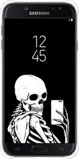 Силіконовий протиударний с посиленими кутами чехол Скелет робить Selfie для Samsung Galaxy J7 J730 (2017) - 6535sp-786 изображение 