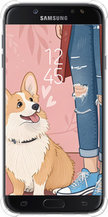 Силикон с усиленными углами чехол Корги 3 для Samsung Galaxy J7 J730 (2017) - 6707sp-786 изображение 