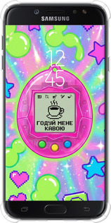 Силикон с усиленными углами чехол Y2K Aesthetic Retro Pet: Годуй мене кавою для Samsung Galaxy J7 J730 (2017) - 6784sp-786 изображение 