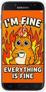 Силикон с усиленными углами чехол Funny Cat для Samsung Galaxy J7 J730 (2017) - 6786sp-786 изображение 