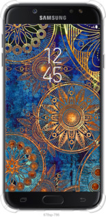 Силіконовий протиударний с посиленими кутами чехол Золотий візерунок для Samsung Galaxy J7 J730 (2017) - 678sp-786 изображение 