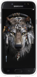 Силикон с усиленными углами чехол Волк-меломан для Samsung Galaxy J7 J730 (2017) - 875sp-786 изображение 