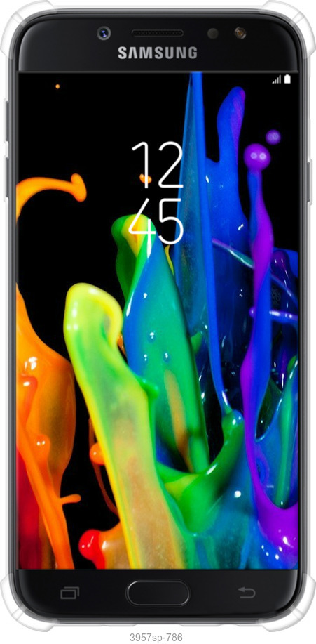 Силіконовий протиударний с посиленими кутами чехол Бризки фарби для Samsung Galaxy J7 J730 (2017) - 3957sp-786 изображение 