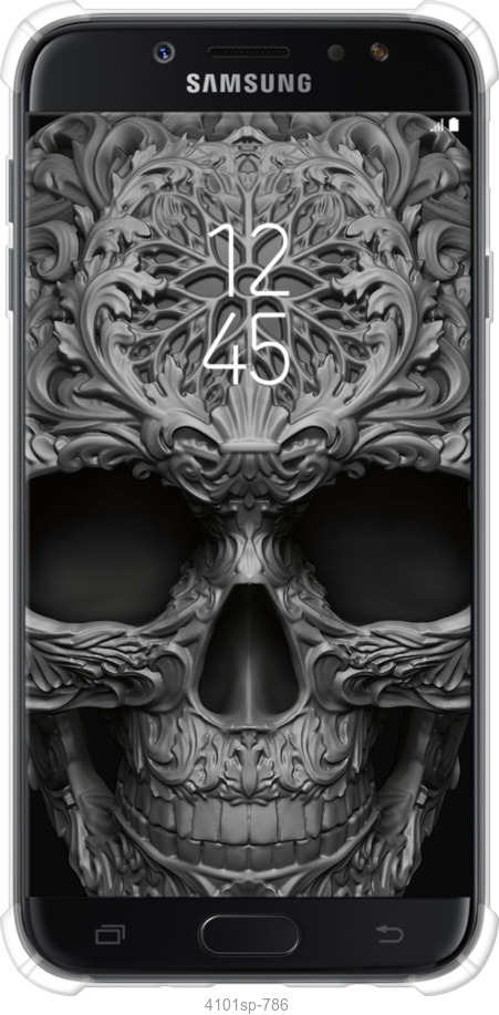 Силіконовий протиударний с посиленими кутами чехол skull-ornament для Samsung Galaxy J7 J730 (2017) - 4101sp-786 изображение 