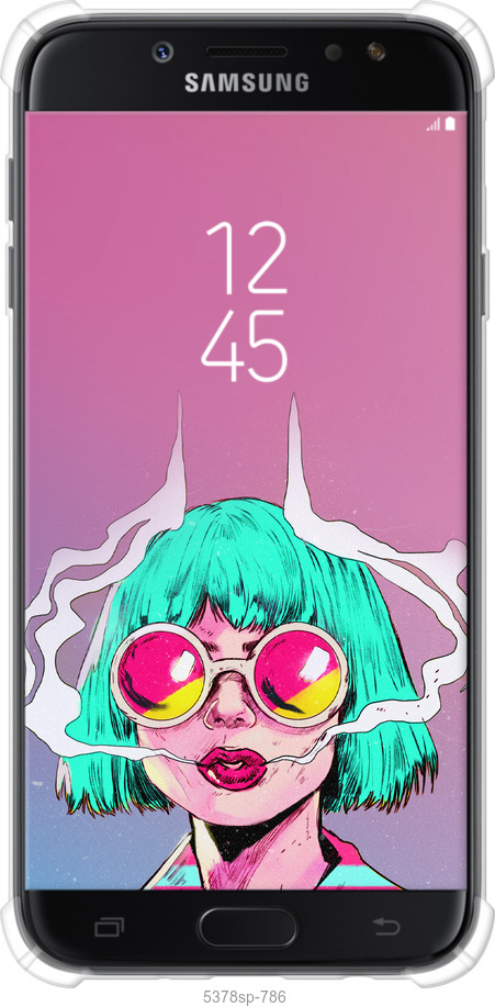 Силіконовий протиударний с посиленими кутами чехол Поп арт дівчина для Samsung Galaxy J7 J730 (2017) - 5378sp-786 изображение 