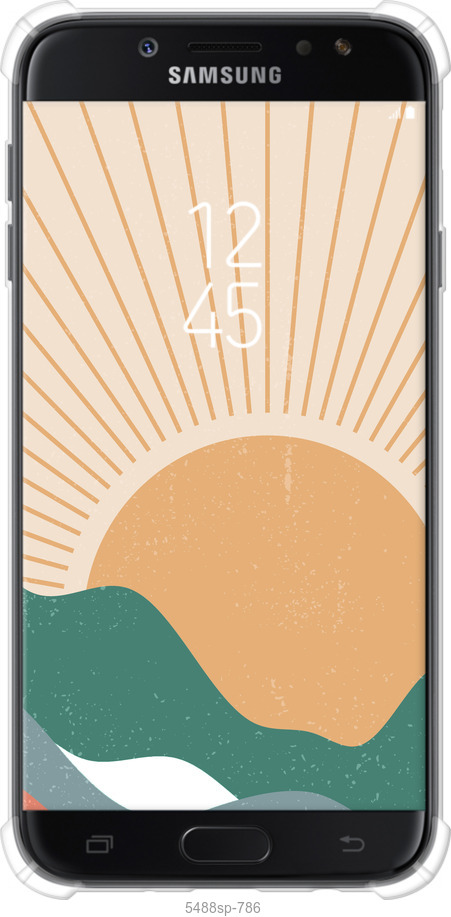 Силикон с усиленными углами чехол Горы и солнце v2 для Samsung Galaxy J7 J730 (2017) - 5488sp-786 изображение 