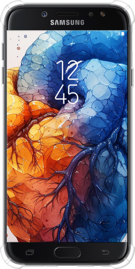 Силіконовий протиударний с посиленими кутами чехол Арт-серце для Samsung Galaxy J7 J730 (2017) - 6034sp-786 изображение 