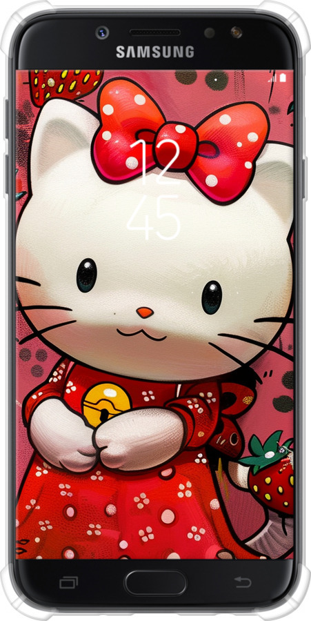 Силіконовий протиударний с посиленими кутами чехол hello kitty1 для Samsung Galaxy J7 J730 (2017) - 6036sp-786 изображение 