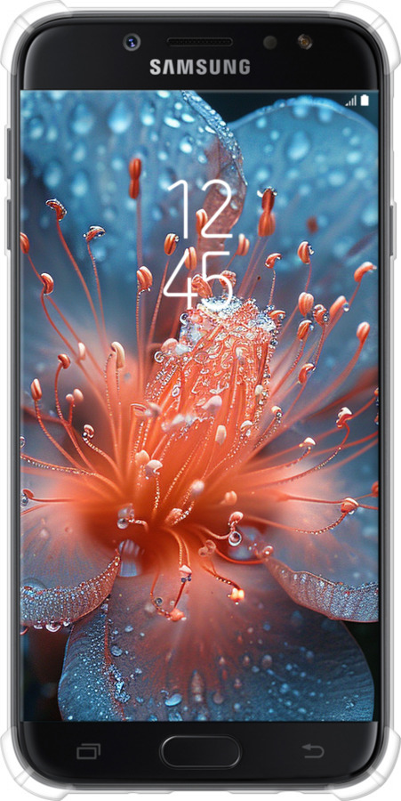 Силикон с усиленными углами чехол Роса на цветке для Samsung Galaxy J7 J730 (2017) - 6039sp-786 изображение 