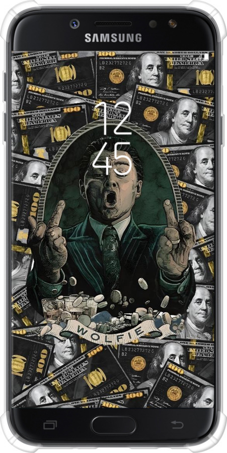 Силикон с усиленными углами чехол Волк с валл стрит для Samsung Galaxy J7 J730 (2017) - 6287sp-786 изображение 