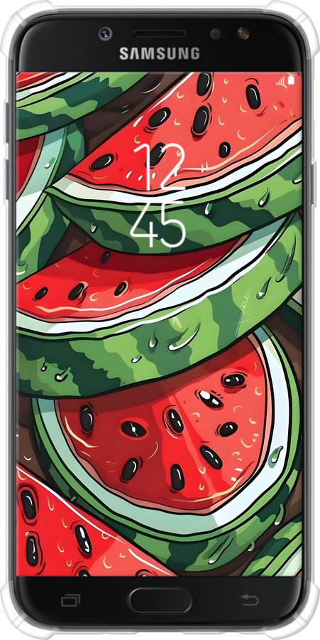 Силикон с усиленными углами чехол Арбуз для Samsung Galaxy J7 J730 (2017) - 6315sp-786 изображение 