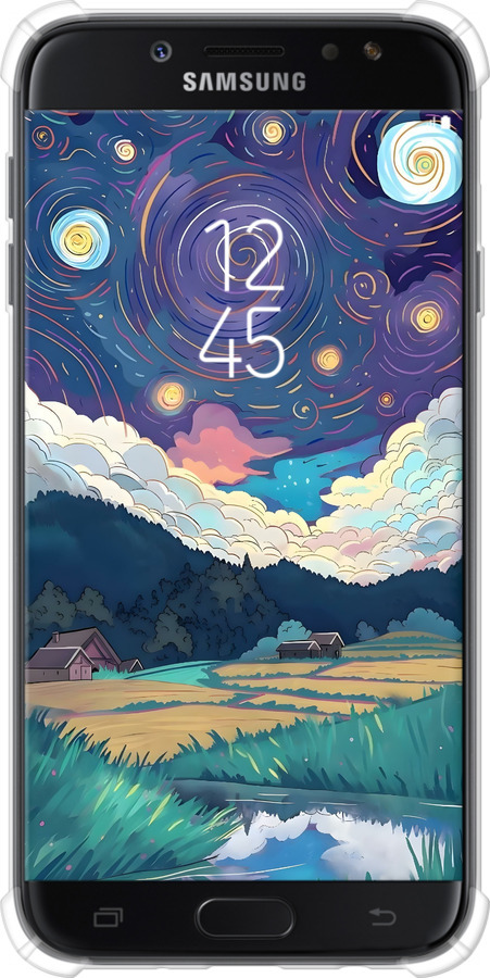 Силіконовий протиударний с посиленими кутами чехол Креативний арт для Samsung Galaxy J7 J730 (2017) - 6322sp-786 изображение 