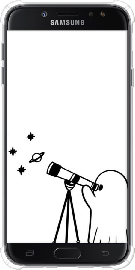 Силикон с усиленными углами чехол Привидение астроном для Samsung Galaxy J7 J730 (2017) - 6444sp-786 изображение 