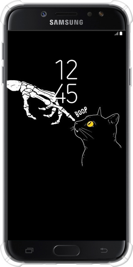 Силіконовий протиударний с посиленими кутами чехол Кішка для Samsung Galaxy J7 J730 (2017) - 6505sp-786 изображение 