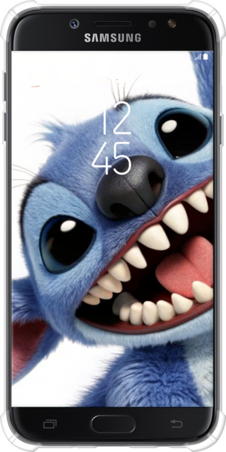 Силикон с усиленными углами чехол Стич для Samsung Galaxy J7 J730 (2017) - 6684sp-786 изображение 