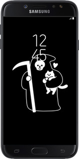 Силиконовый чехол Минималистичный арт: смерть и кошка для Samsung Galaxy J7 J730 (2017) - 6529u-786 изображение 