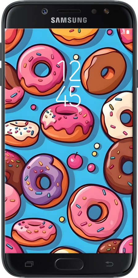 Силиконовый чехол Пончики для Samsung Galaxy J7 J730 (2017) - 6318u-786 изображение 
