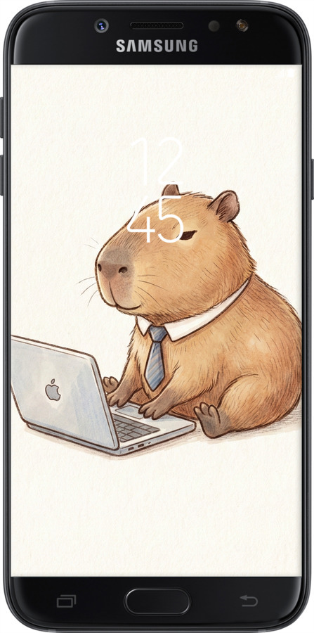 Силиконовый чехол Funny Capybara CEO Working для Samsung Galaxy J7 J730 (2017) - 6777u-786 изображение 