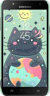 3D пластиковий матовий чехол Милый котик для Samsung Galaxy J7 Neo J701F - 6364m-1402 изображение 