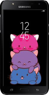 3D пластиковий матовий чехол Милі котятка для Samsung Galaxy J7 Neo J701F - 6518m-1402 изображение 