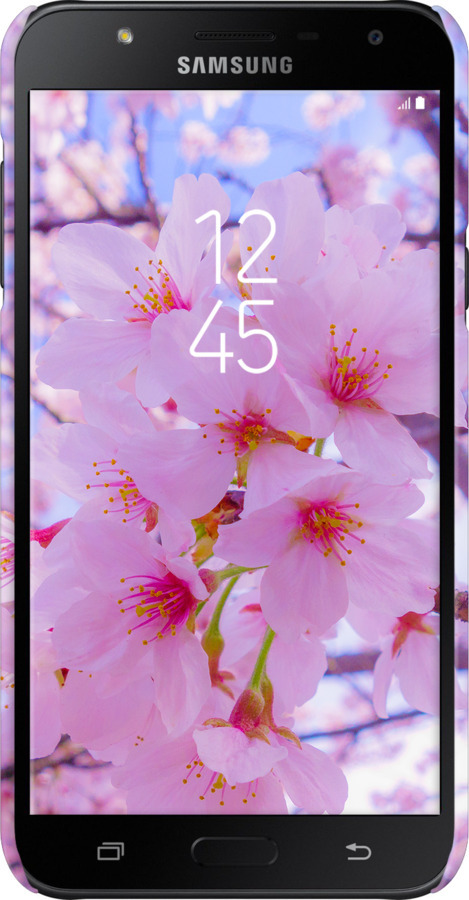 3D пластиковый матовый чехол Сакура для Samsung Galaxy J7 Neo J701F - 6029m-1402 изображение 