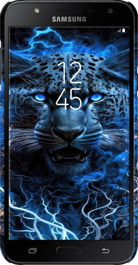 3D пластиковый матовый чехол Ледяной леопард для Samsung Galaxy J7 Neo J701F - 6460m-1402 изображение 