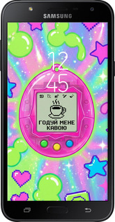 Силиконовый чехол Y2K Aesthetic Retro Pet: Годуй мене кавою для Samsung Galaxy J7 Neo J701F - 6784u-1402 изображение 